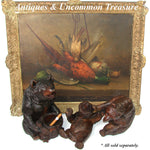 Rare Antique Swiss 12.5" Breinz Bear Smoker's Stand, Tobacco or Cigar Holder
