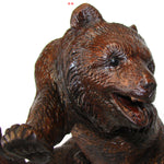 Antique PAIR of Large Black Forest Carved Bear or Cub Figures, 8.75"-10.5"