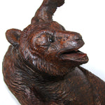 Antique PAIR of Large Black Forest Carved Bear or Cub Figures, 8.75"-10.5"