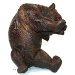 Antique PAIR of Large Black Forest Carved Bear or Cub Figures, 8.75"-10.5"