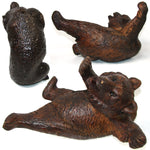 Antique PAIR of Large Black Forest Carved Bear or Cub Figures, 8.75"-10.5"