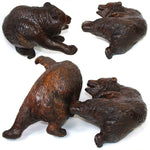 Antique PAIR of Large Black Forest Carved Bear or Cub Figures, 8.75"-10.5"