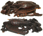 Antique Victorian Era Black Forest Carved 11" Plaque Pair, Fruits of the Hunt Bird & Fish