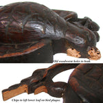 Antique Victorian Era Black Forest Carved 11" Plaque Pair, Fruits of the Hunt Bird & Fish