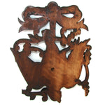 Antique Victorian Era Black Forest Carved 11" Plaque Pair, Fruits of the Hunt Bird & Fish