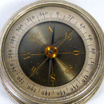 Fine Antique European 2-Sided Pocket or Travel Aneroid Barometer & Compass