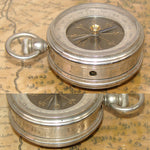 Fine Antique European 2-Sided Pocket or Travel Aneroid Barometer & Compass