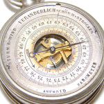 Fine Antique European 2-Sided Pocket or Travel Aneroid Barometer & Compass