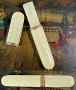 Antique 4.5" Long Palais Royal Ivory Needle or Bodkin Case, Etui, 18k Gold Bands