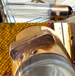 Rare Fine Antique French Perfume Flask, Bottle, Heavy 18k Gold Hinged Cap with Gem Cabochons