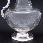Rare Antique French Sterling Silver & Baccarat(?) Glass 36oz 12.5" Claret Jug
