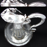 Rare Antique French Sterling Silver & Baccarat(?) Glass 36oz 12.5" Claret Jug