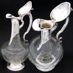 Rare Antique French Sterling Silver & Baccarat(?) Glass 36oz 12.5" Claret Jug