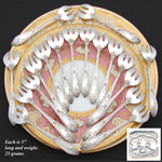 Gorgeous Antique French Silver Plate 18pc Shellfish or Oyster Fork Set w/ Box