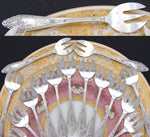 Gorgeous Antique French Silver Plate 18pc Shellfish or Oyster Fork Set w/ Box