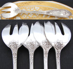 Gorgeous Antique French Silver Plate 18pc Shellfish or Oyster Fork Set w/ Box