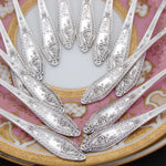 Gorgeous Antique French Silver Plate 18pc Shellfish or Oyster Fork Set w/ Box