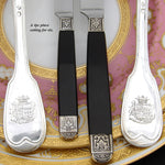Antique French Sterling SIlver 24pc Dinner Flatware Set, Fiddle Pattern with Crown Topped Crest