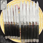 Antique French Sterling SIlver 24pc Dinner Flatware Set, Fiddle Pattern with Crown Topped Crest
