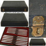 Louis XVI Style Antique French Sterling Silver Handled 20pc Table Knife Set, 2pc Setting for Ten
