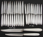 Louis XVI Style Antique French Sterling Silver Handled 20pc Table Knife Set, 2pc Setting for Ten