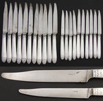 Louis XVI Style Antique French Sterling Silver Handled 20pc Table Knife Set, 2pc Setting for Ten