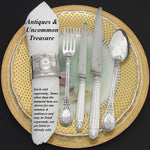 Louis XVI Style Antique French Sterling Silver Handled 20pc Table Knife Set, 2pc Setting for Ten