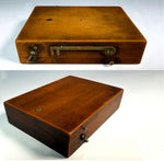 Antique 19th Century Wood Cased Navigational Compass and Sun Dial, Perpetual Calendar