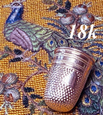 Antique French c.1809 18k Gold Palais Royal Sewing Set Thimble with French Empire Shield