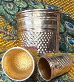 Antique French c.1809 18k Gold Palais Royal Sewing Set Thimble with French Empire Shield