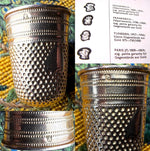Antique French c.1809 18k Gold Palais Royal Sewing Set Thimble with French Empire Shield