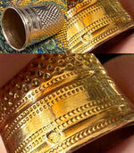 Antique French c.1809 18k Gold Palais Royal Sewing Set Thimble with French Empire Shield