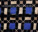 Antique Victorian to Edwardian Unused Needlepoint Beaded and Plush 21" Square Panel for Pillow or Stool