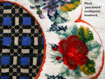 Antique Victorian to Edwardian Unused Needlepoint Beaded and Plush 21" Square Panel for Pillow or Stool