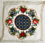 Antique Victorian to Edwardian Unused Needlepoint Beaded and Plush 21" Square Panel for Pillow or Stool