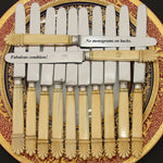 Antique French 24pc Dinner Knife Set, Carved Handles, Serving Pieces & in Chest