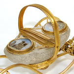 RARE 9" Palais Royal Carriage Box, Jewelry Casket, Grand Tour Eglomise, Opaline