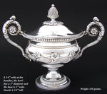 Antique French 1819-1838 Sterling Silver Drageoir or Confiturier, Aesthetic Floral Pattern