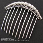 Lovely Antique French .800 (nearly sterling) Silver 3.75" Mantilla Style Hair Ornament, Comb or Tiara