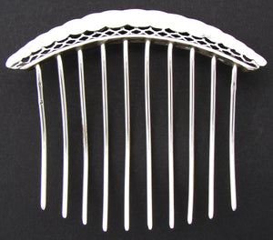 Lovely Antique French .800 (nearly sterling) Silver 3.75" Mantilla Style Hair Ornament, Comb or Tiara