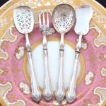 Elegant Antique French .800 (nearly sterling) Silver 4pc Hors d'Oeuvre or Condiment Implement Set, Original Box