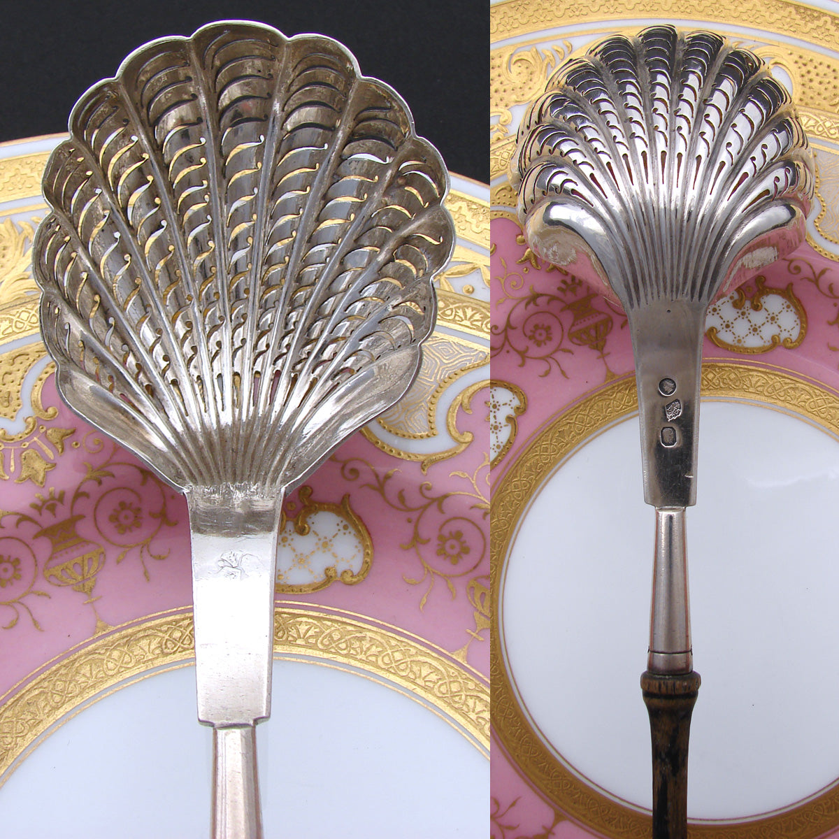 Antique French Sterling Silver 10.5" Condiments, Sugar Sifter or Muffineer, Seashell Shape