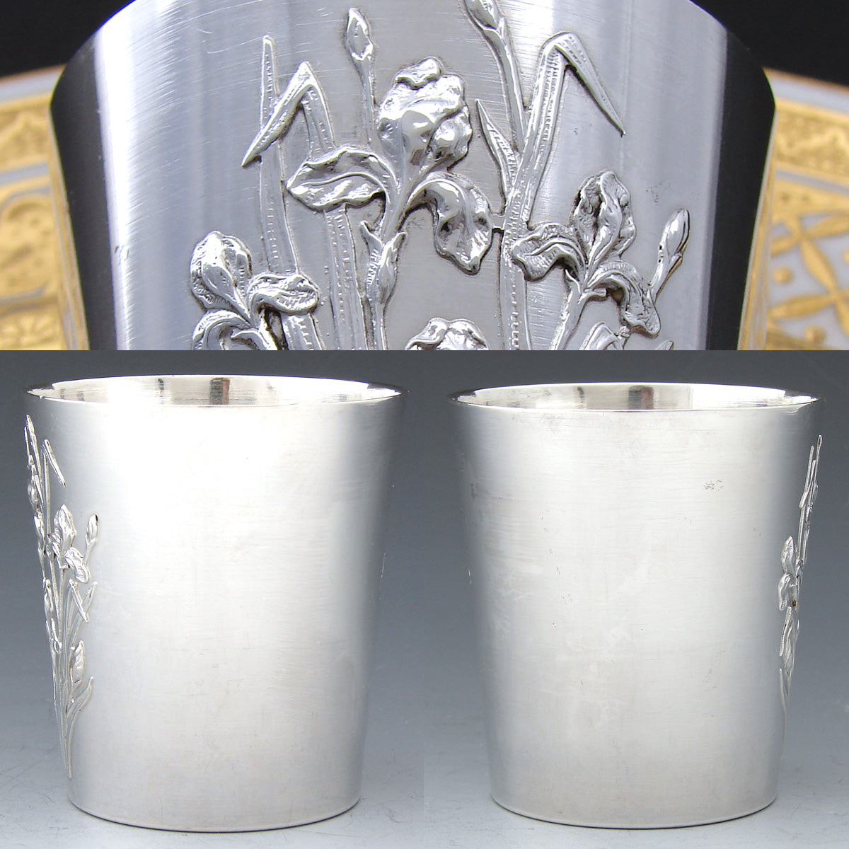 Antique French Sterling Silver Art Nouveau Mint Julep or Wine Cup, Tumbler or Timbale