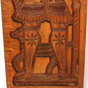 Antique French or Belgian 20.5" Tall Cookie Mold, Gingerbread Form, Carved Wood