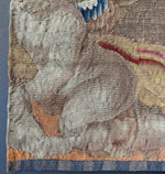 RARE Antique French Aubusson or Gobelin Wool Tapestry Panel with Angel, Putti for Pillow or Wall