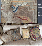 RARE Antique French Aubusson or Gobelin Wool Tapestry Panel with Angel, Putti for Pillow or Wall