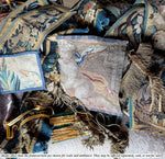 RARE Antique French Aubusson or Gobelin Wool Tapestry Panel with Angel, Putti for Pillow or Wall