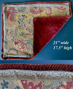 Fabulous Antique French 18th Century to Earliest 19th Century Needlepoint 25" x 17.5" Decorator Pillow