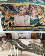 PAIR of 92" x 9.5" Antique 17th Century French or Flemish Verdure Tapestry Border Salvage Panels
