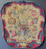 Antique Fine French Silk and Wool Needlepoint Embroidery Tapestry Chair Back Panel to Make a Pillow